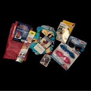 Boys Summer Swim Bundle Sunglasses Swim Goggles Hooded Towel Floaties 30-55lbs